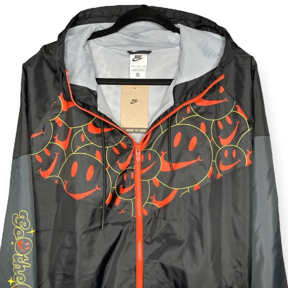 🌼SALE🌼 Nike 2XL XXL Go The Extra Smile Windbreaker Anorak Jacket DQ3526 010 - Picture 2 of 16